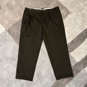 Orvis Men's Pleated Front  Heavy Duty Pants Size 42 Brown Cuffed Bottom RN 70534